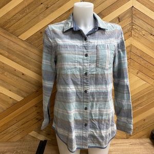 Pendleton - Plaid Flannel - MSRP $200: Light Blue/Blue/Brown/White-women-medium